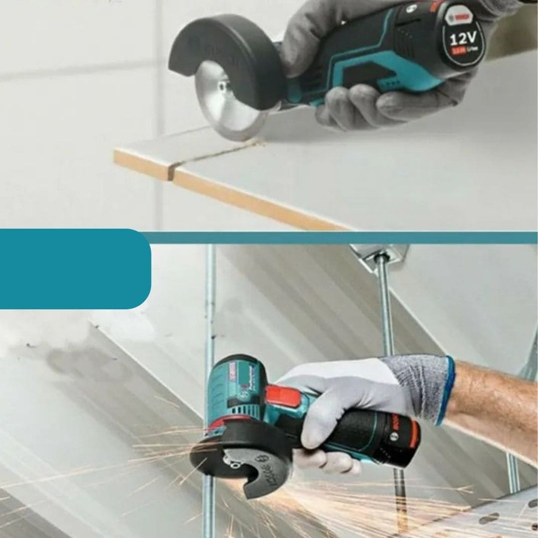 AMOLADORA ANGULAR POWER PLUS - KIT COMPLETO CON 2 BATERÍAS DE REGALO