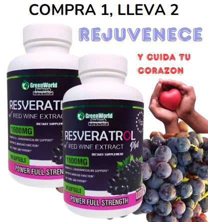 COMPRA 1 LLEVA 2 - Resveratrol Premium: Salud y Vitalidad - PAGUE AL RECIBIR