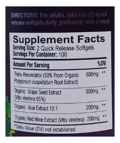 COMPRA 1 LLEVA 2 - Resveratrol Premium: Salud y Vitalidad - PAGUE AL RECIBIR